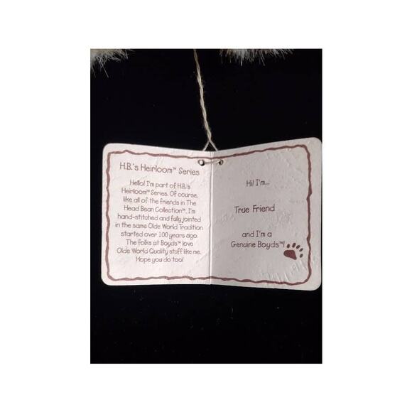 Vtg Boyd's Bears Light beige with a red block from the Head Bean Collection - Picture 5 of 6